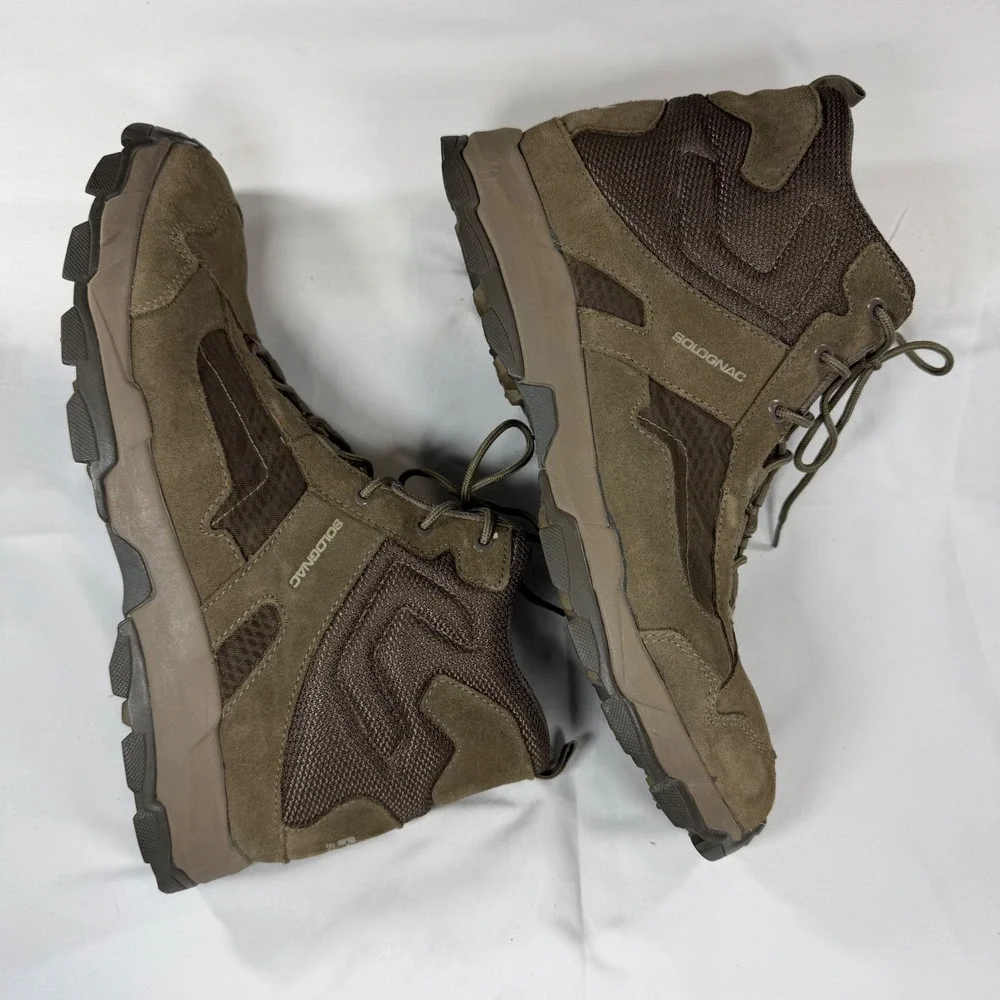 Decathlon Solognac Sporthunt 300 Mens Hiking Boots Brown Suede Tactical 11.5